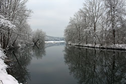 Winterliche Donau bei Scheer