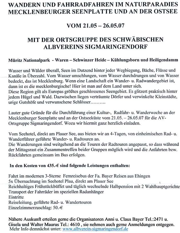 Ausschreibung 21.5.2007